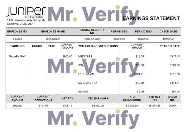 USA-Juniper-networking-company.jpg USA Juniper networking company pay stub Word and PDF template