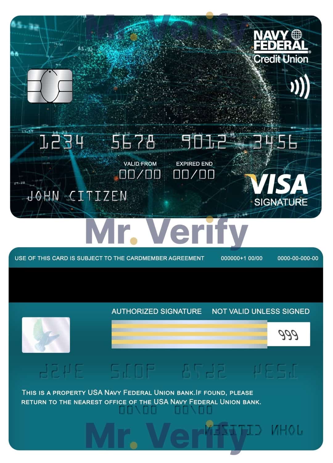 USA Navy Federal Union bank visa signature card copy Fillable USA Navy Federal Union bank visa signature card Templates
