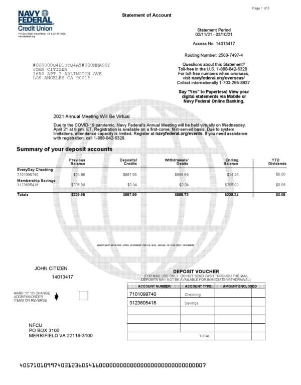 USA-Navy-Federal_000001.jpg USA Navy Federal Credit Union Bank Statement Template (Complete 5-Page Word & PDF)