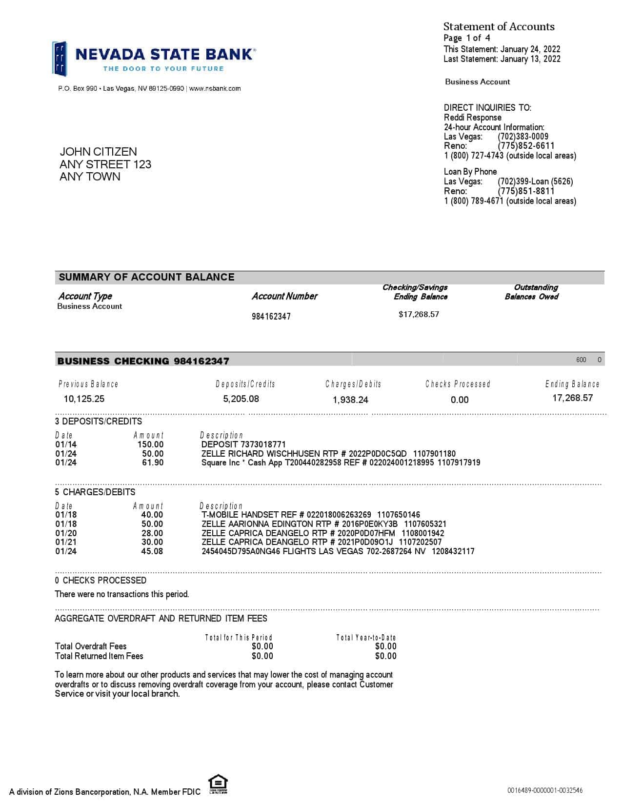 USA-Nevada-State-Bank-business-checking-statement-Word-and-PDF-template-4-pages-1.jpg USA Nevada State Bank business checking statement, Word and PDF template, 4 pages