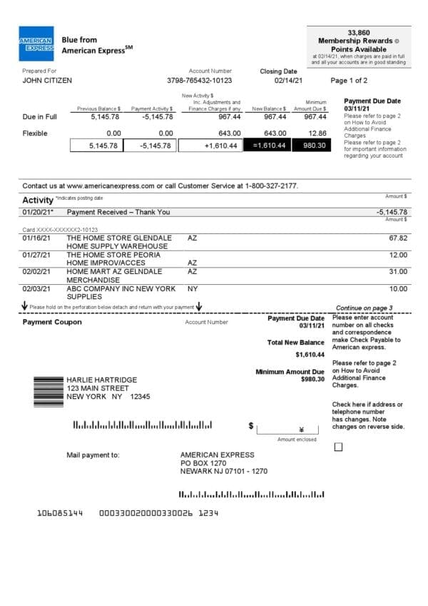 USA-New-York-American-Express-Blue_000001.jpg USA New York American Express Blue bank statement in Word and PDF format