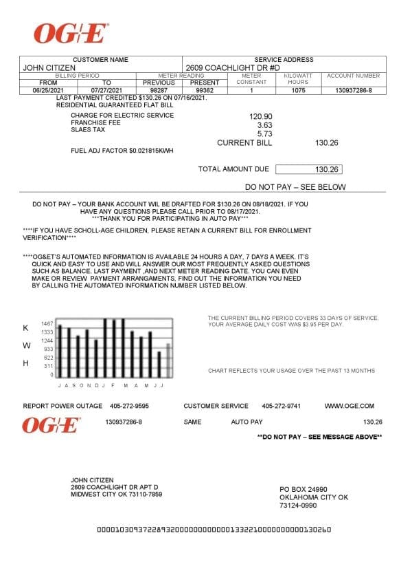 USA-OGE-Oklahoma_000001.jpg USA Oklahoma OGE Energy utility bill template in Word and PDF