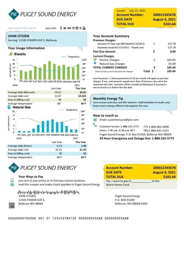 USA-Puget-Sound-Energy_000001.jpg USA Washington Puget Sound Energy utility bill template in Word and PDF format