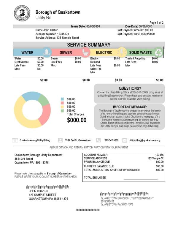 USA-Quarketown-utility-bill.jpg USA Pennsylvania Quakertown Borough utility bill template in Word and PDF format