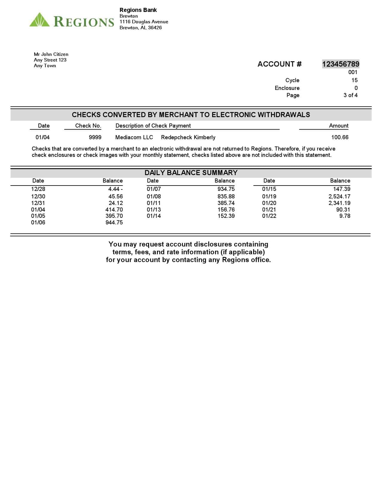 USA-Regions-Bank_000003.jpg USA Regions Bank statement, Word and PDF template, 4 pages - Image 3
