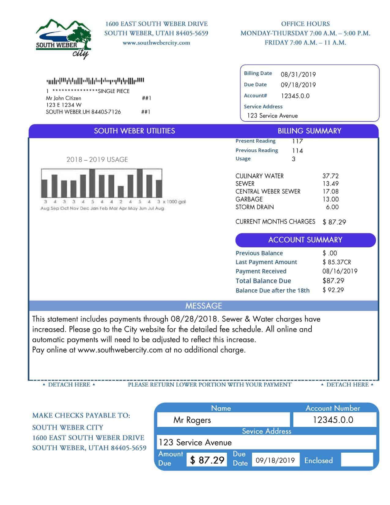USA-South-Weber-Utah-bill.jpg USA South Weber City Utah water utility bill template in Word and PDF format