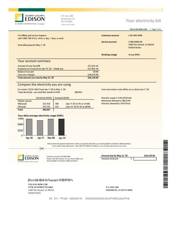USA-Southern-California-Edison_000001.jpg USA Southern California Edison utility bill template in Word and PDF format