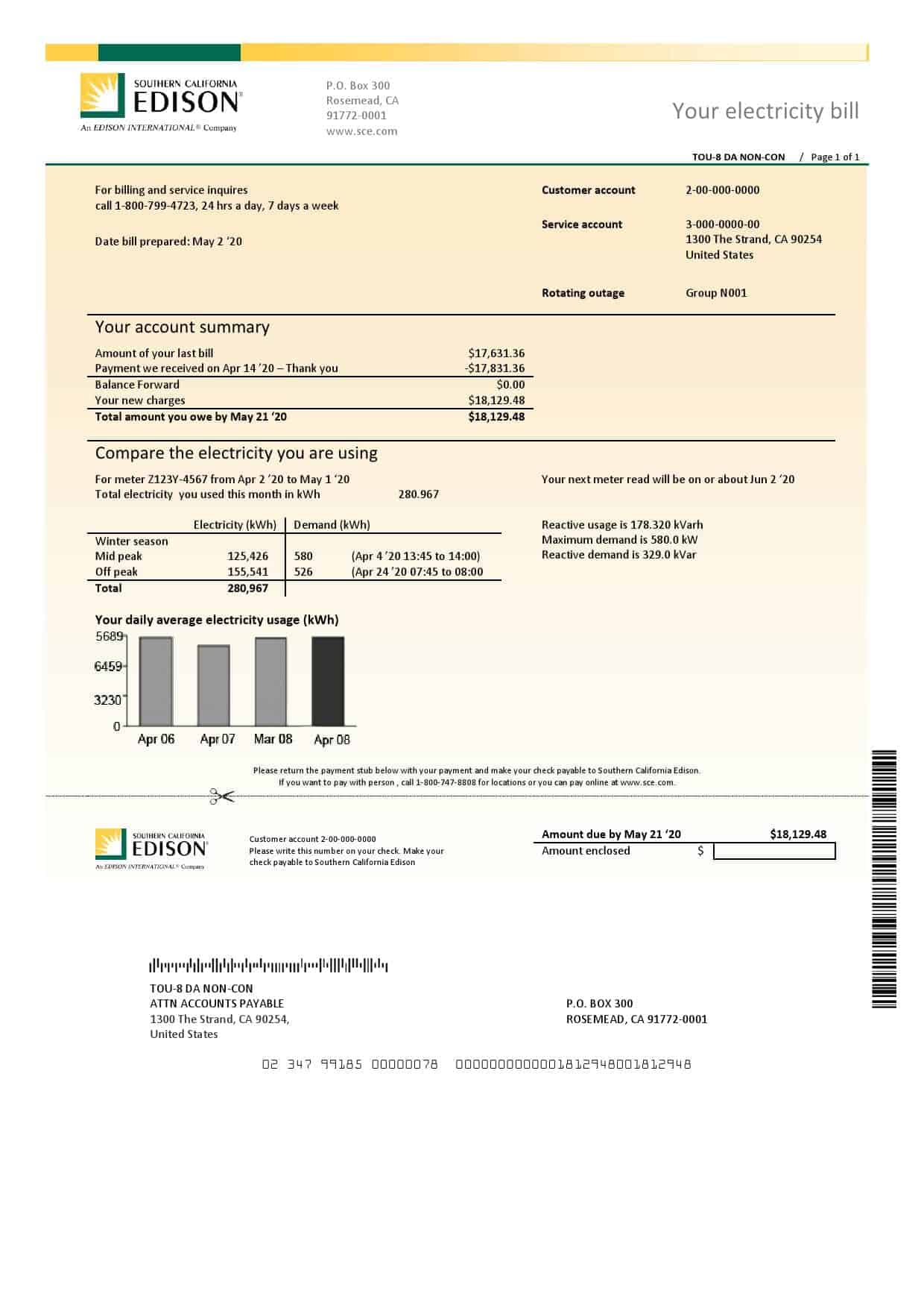 USA-Southern-California-Edison_000001.jpg USA Southern California Edison utility bill template in Word and PDF format