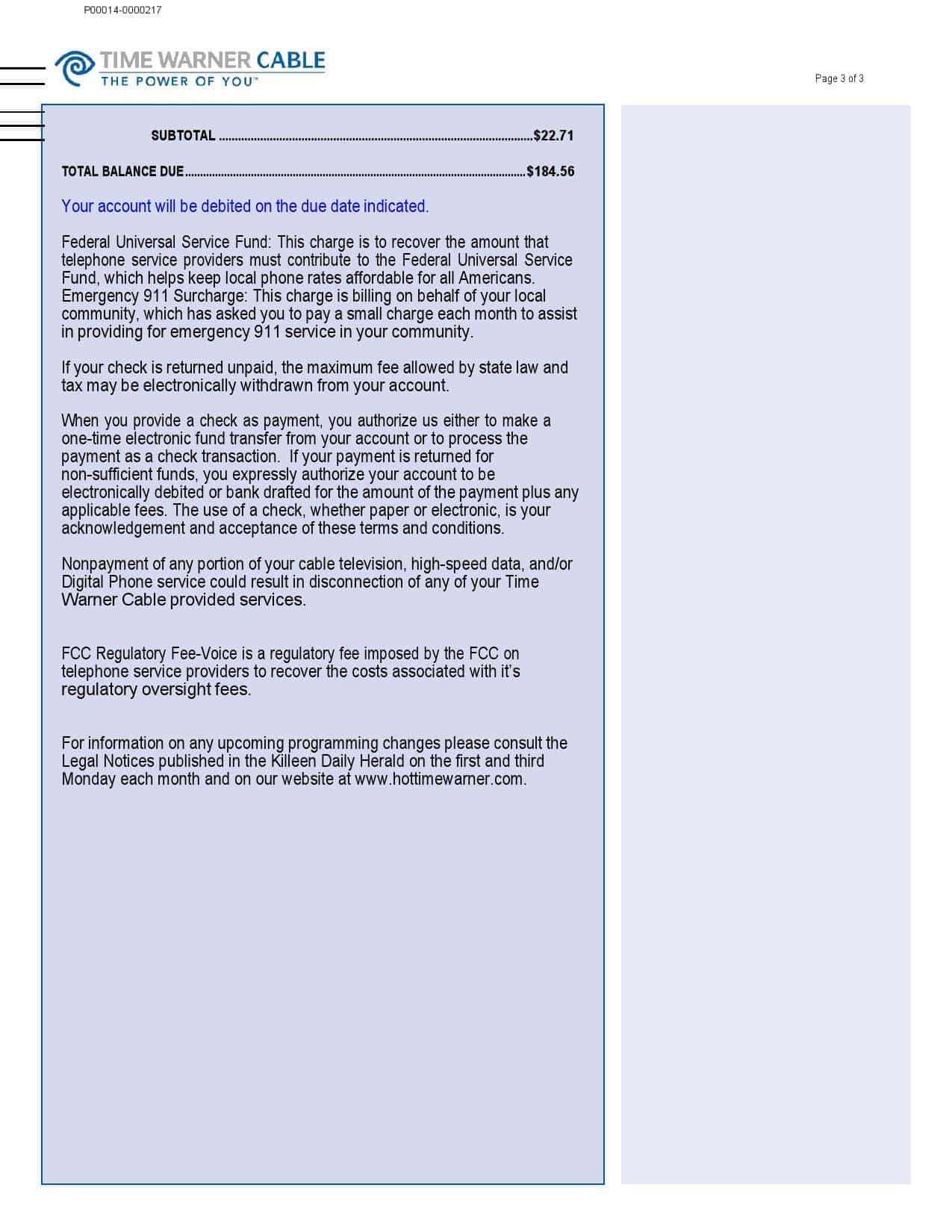 USA-Time-Warner-Cabel-utility-bill-3-1.jpg USA Time Warner Cabel utility bill, Word and PDF template, 3 pages - Image 2