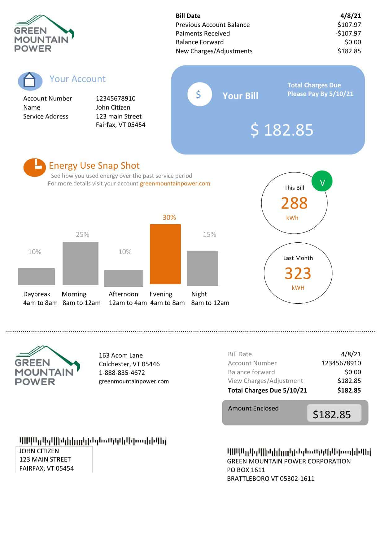 USA-Vermont-electricity_000001.jpg USA Vermont Green Mountain Power electricity utility bill in Word and PDF format