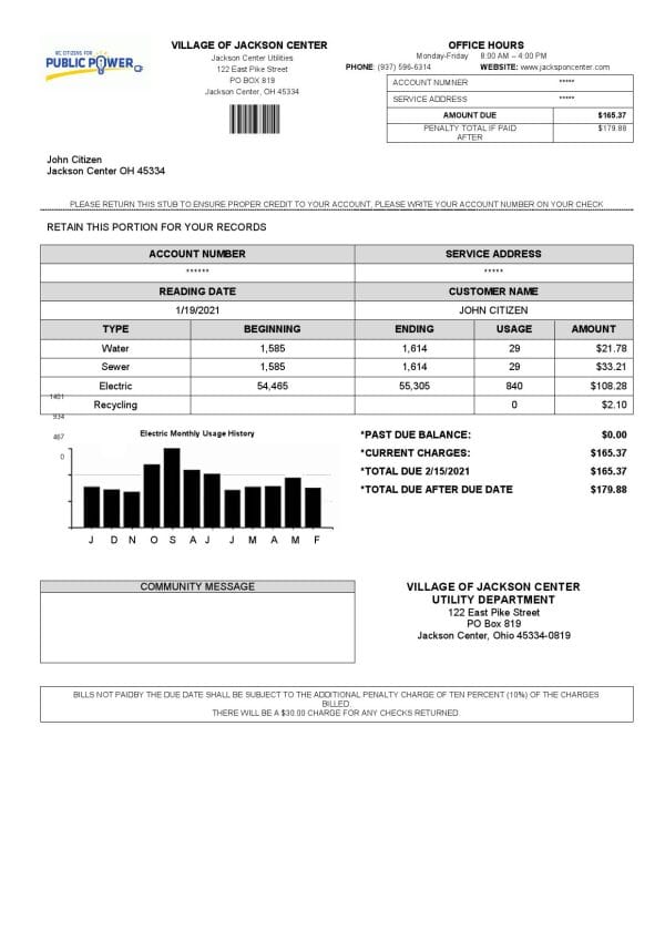 USA-Village-of-Jackson.jpg USA Ohio Village of Jackson Center Public Power utility bill template in Word and PDF format