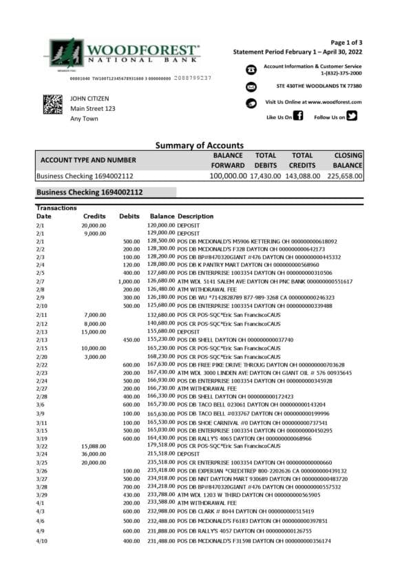USA-Woodforest_000001.jpg USA Woodforest bank statement Excel and PDF template, 3 pages