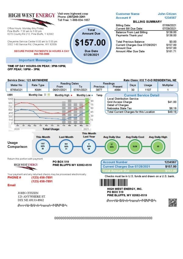 USA-Wyoming-High-West-Energy_000001.jpg USA Wyoming High West Energy utility bill in Word and PDF format, version 2