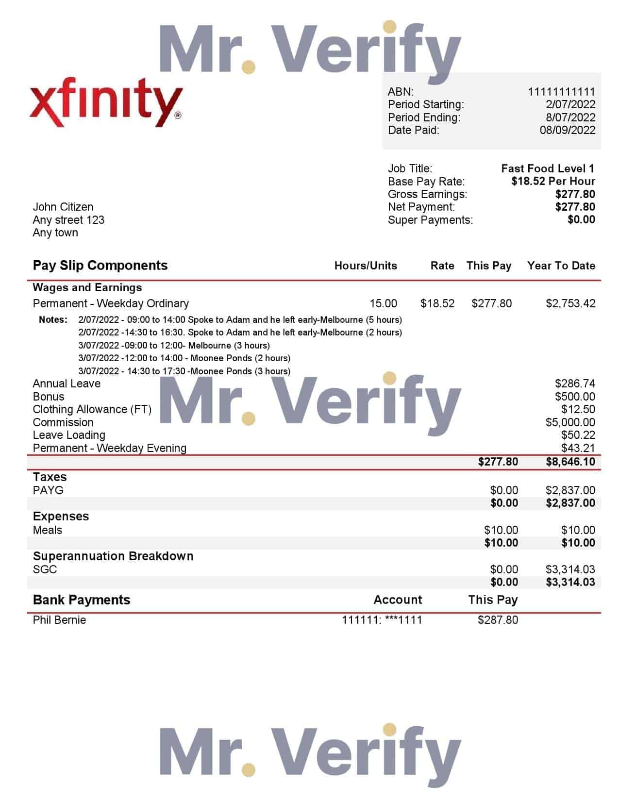 USA-Xfinity-broadasting.jpg USA Xfinity broadasting company pay stub Word and PDF template