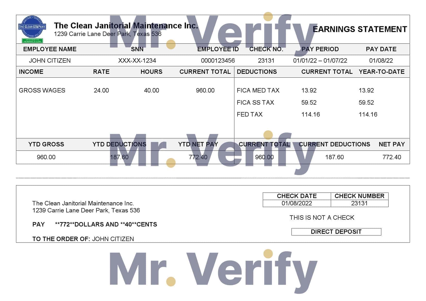 USA-commercial-cleaning-company.jpg USA Texas commercial cleaning company earnings statement template in Word and PDF format