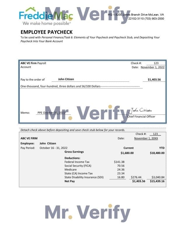 USA financial company employee sheet template in Word and PDF format, version 3