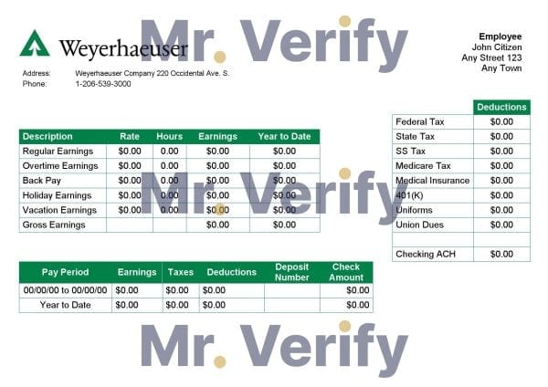 USA forest and paper company employee sheet template in Word and PDF format
