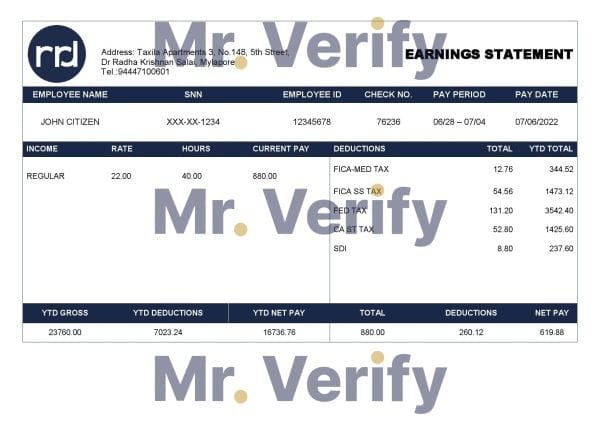 USA printing company employee sheet template in Word and PDF format