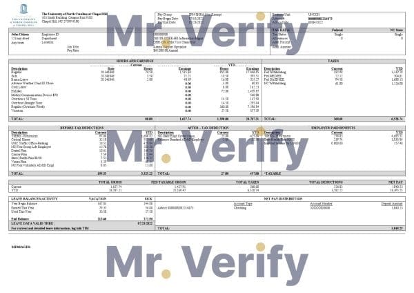 USA public research university employee sheet template in Word and PDF format