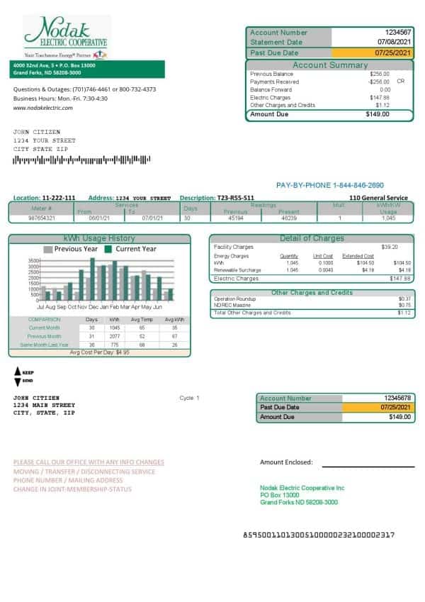 USANodak-Electric-Cooperative.jpg USA North Dakota Nodak Electric Cooperative utility bill template in Word and PDF format