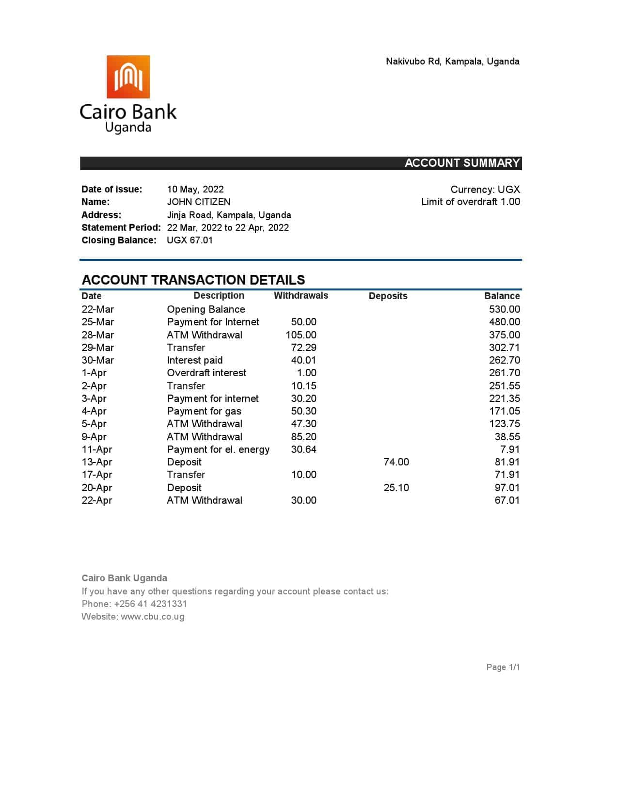 Uganda-Cairo-bank-statement-Excel-and-PDF-template.jpg Uganda Cairo bank statement, Excel and PDF template