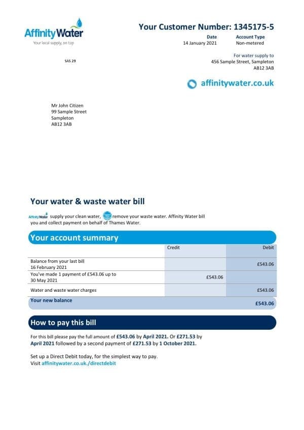 United-Kingdom-Affinity-Water_000001.jpg United Kingdom Affinity Water utility bill template in Word and PDF format