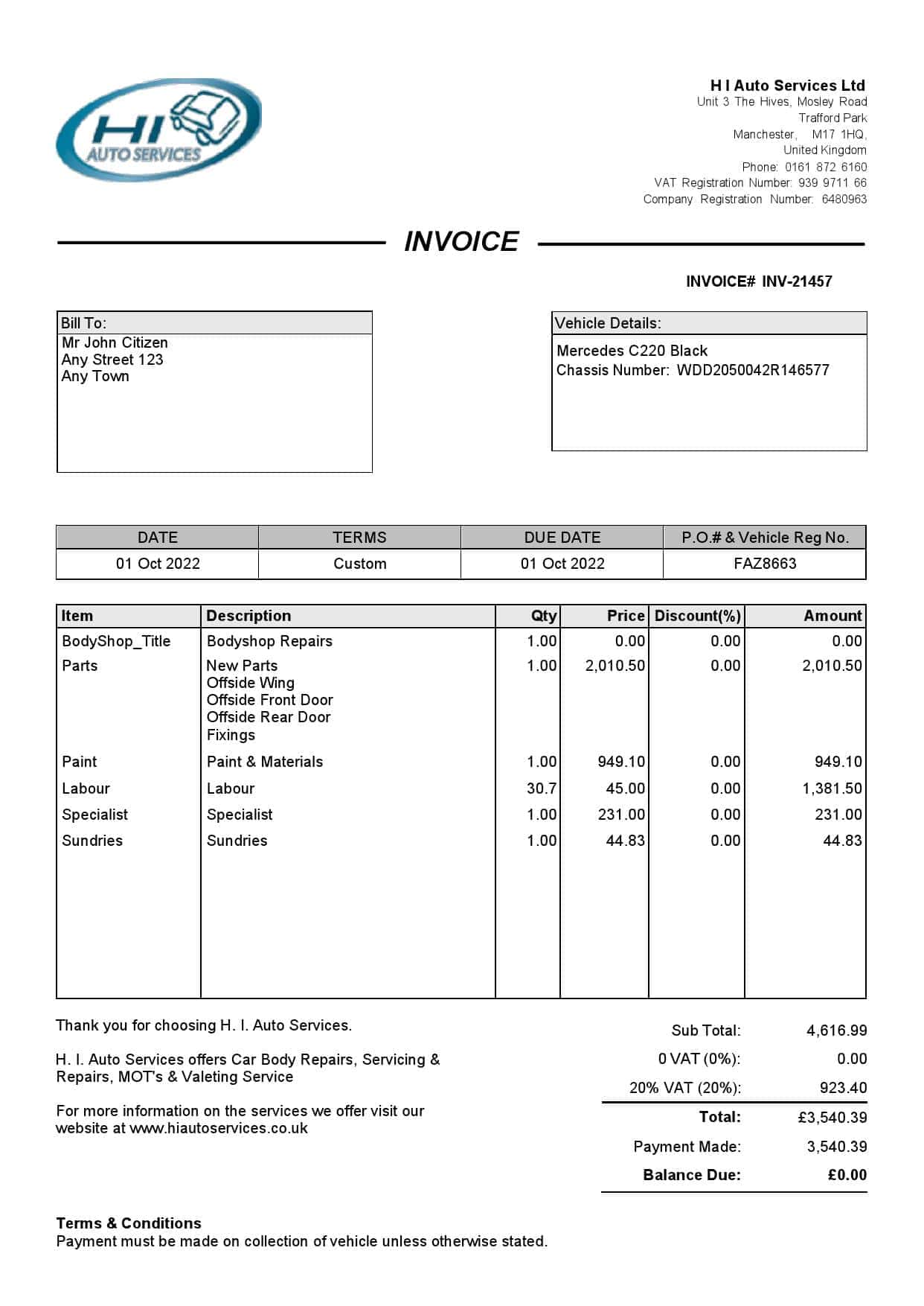 United-Kingdom-H-I-Auto-Services-Ltd.jpg United Kingdom H I Auto Services Ltd invoice Word and PDF template