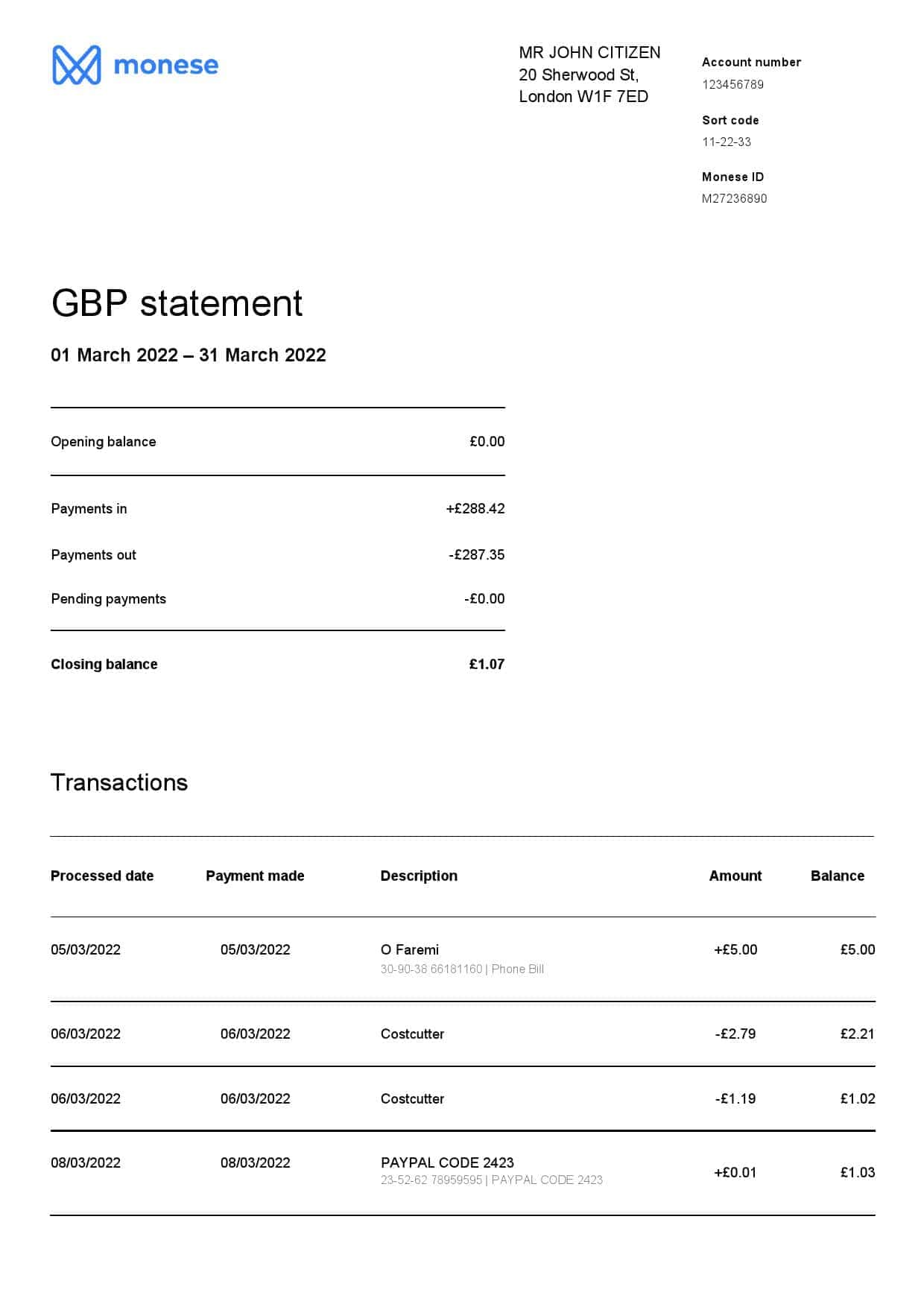 United-Kingdom-Monese-bank-statement-Word-and-PDF-template-3-pages-1.jpg United Kingdom Monese bank statement Word and PDF template, 3 pages
