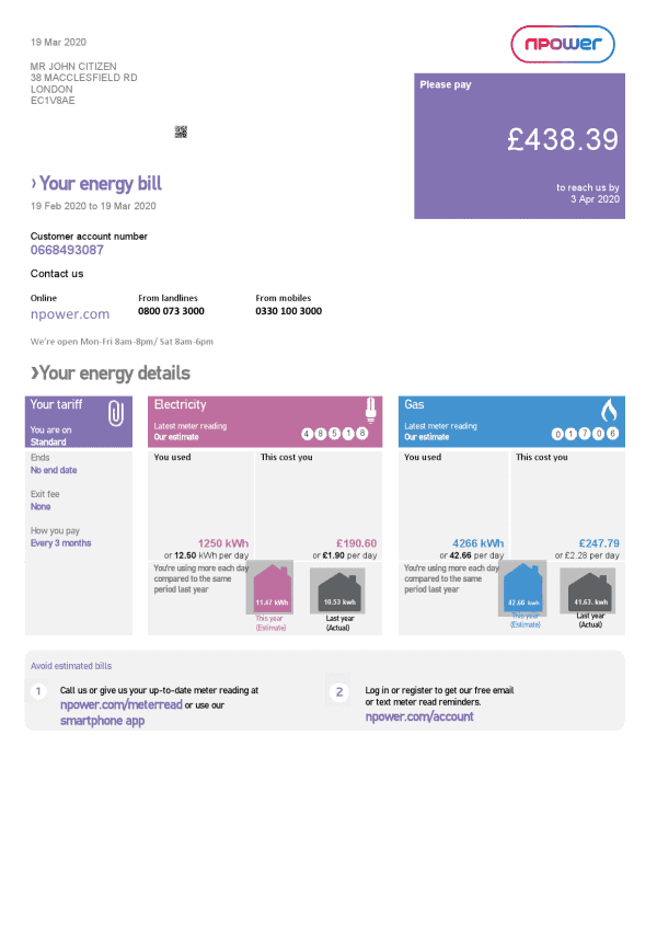 United-Kingdom-Npower.png United Kingdom Npower utility bill template, fully editable in PSD format