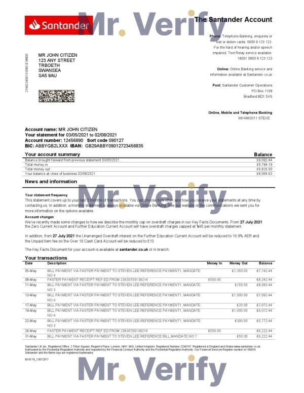 United-Kingdom-Santander-bank-statement-template-in-Word-and-PDF-format-2-pages-1.jpg United Kingdom Santander bank statement template in Word and PDF format (2 pages)