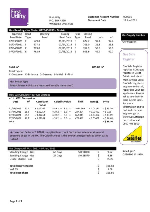 United-Kingdom-Warwick-First-Utility-bill.jpg United Kingdom Warwick First Utility bill template in Word and PDF format