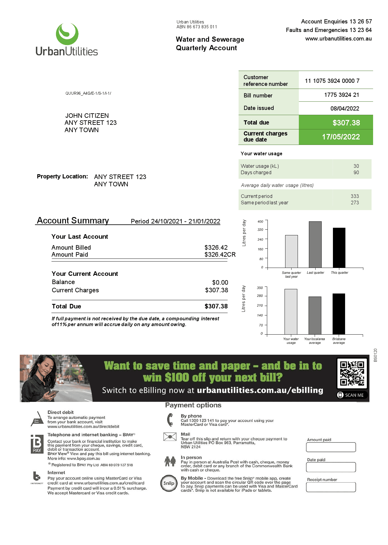 Urban.png Australia Urban Utilities .doc and .pdf utility bill template