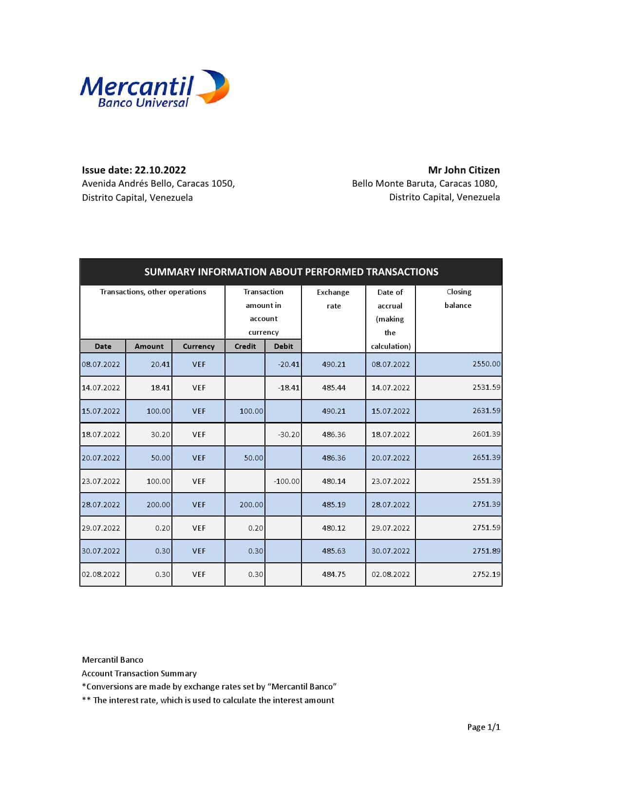 Venezuela-Mercantil-bank-statement-Excel-and-PDF-template.jpg Venezuela Mercantil bank statement, Excel and PDF template