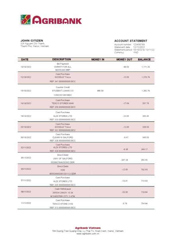 Vietnam-Agribank-bank-statement_000001.jpg Vietnam Agribank bank statement template in Word and PDF format