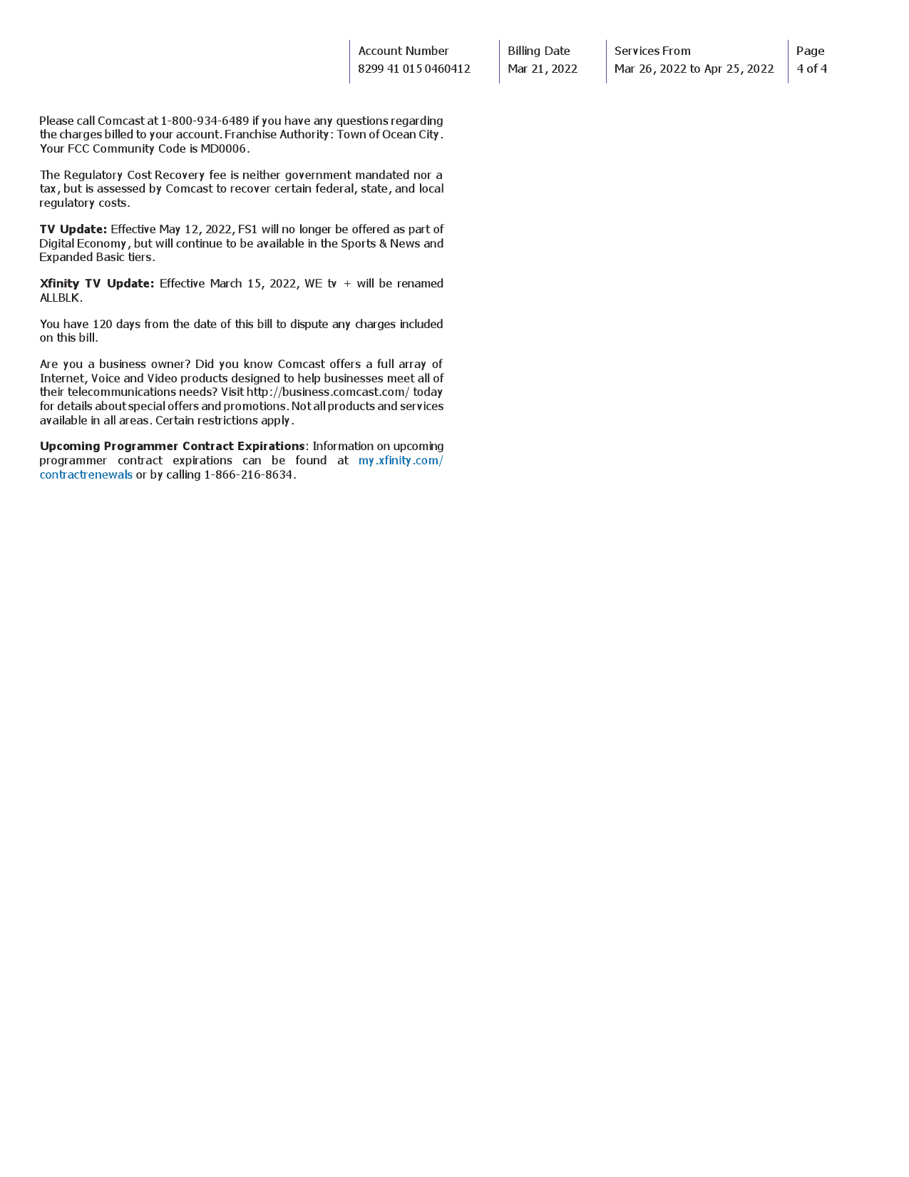 Xfinity_000004.png USA Philadelphia Xfinity utility bill Word and PDF template, 4 pages - Image 4