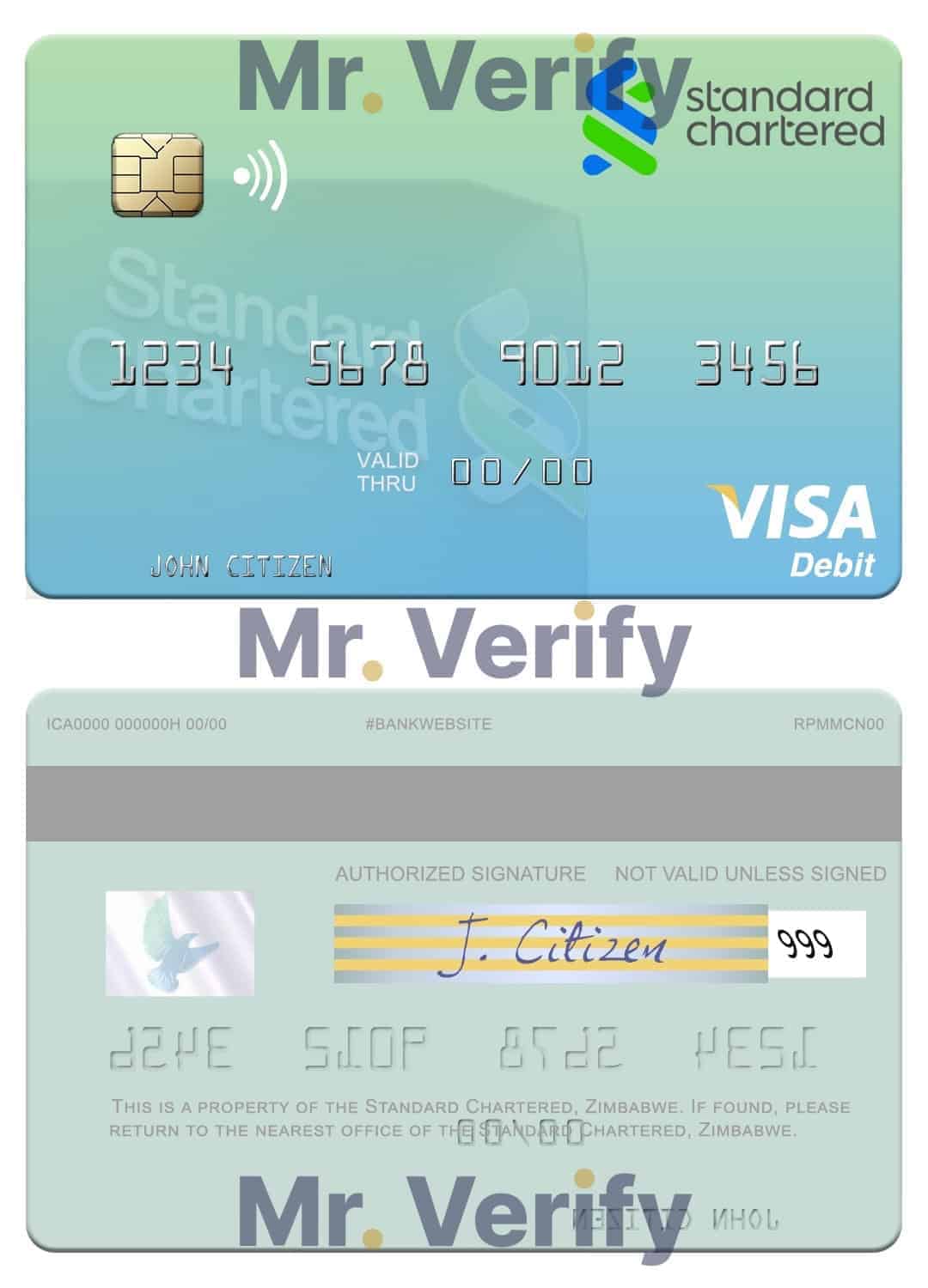 Zimbabwe Standard Chartered visa debit credit card Zimbabwe Standard Chartered visa debit credit card