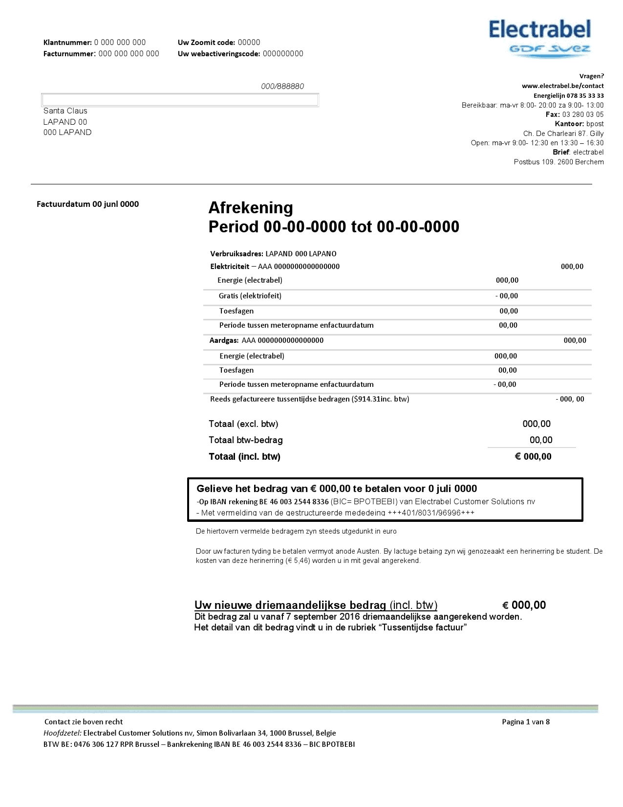 belgian.png Belgium Electrabel electricity utility bill template, fully editable in Word and PDF format
