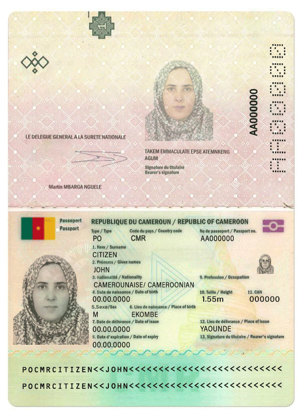 cameroon-passport Cameroon passport template in PSD format new version