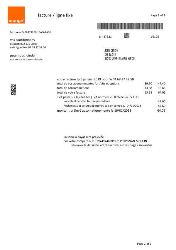 france-orange_000001.png France Orange utility bill template in Word and PDF format