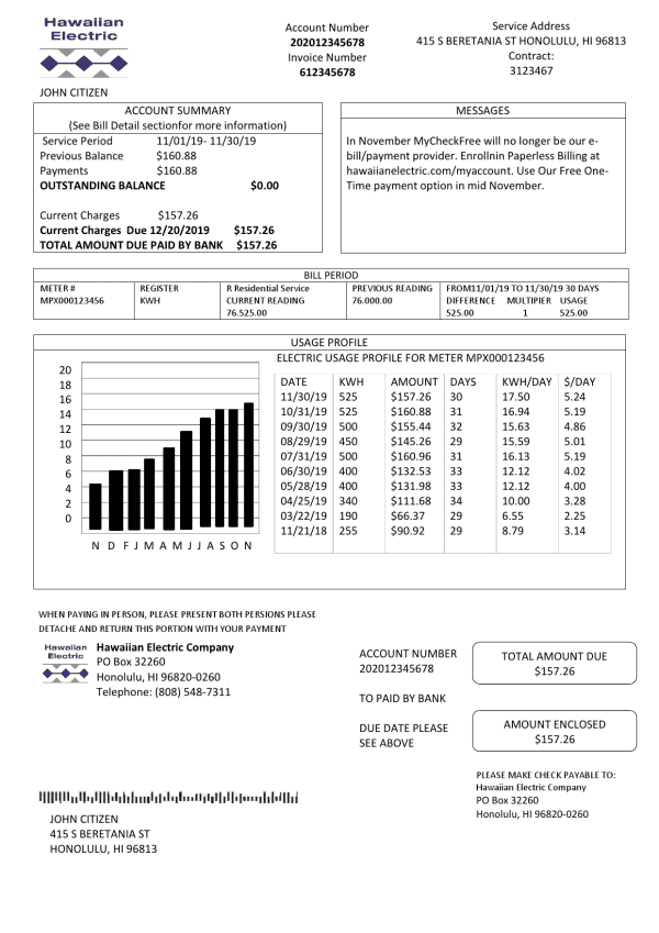 hawaiian.png USA Hawaiian Electric utility bill template in Word and PDF format (.doc and .pdf)