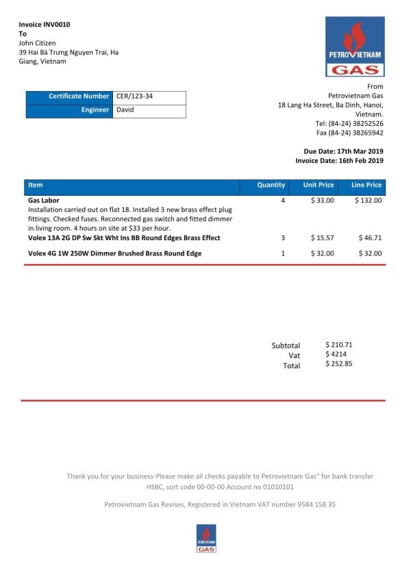 petrovietnam-gas-Vietnam.jpg Vietnam Petrovietnam Gas utility bill template in Word and PDF format