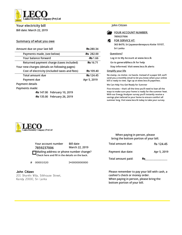 sri_lanka_leco_electricity_bill.png Sri Lanka LECO Company electricity utility bill template in Word and PDF format