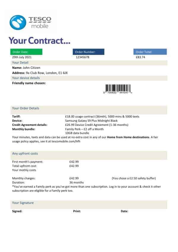 tescomobile-uk_000001.jpg United Kingdom Tesco Mobile utility bill template in Word and PDF format