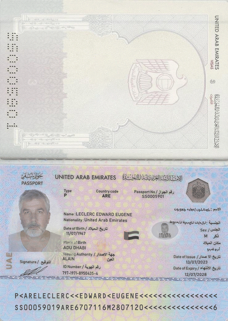 uae-passport UAE (United Arab Emirates) Passport PSD Template New Version