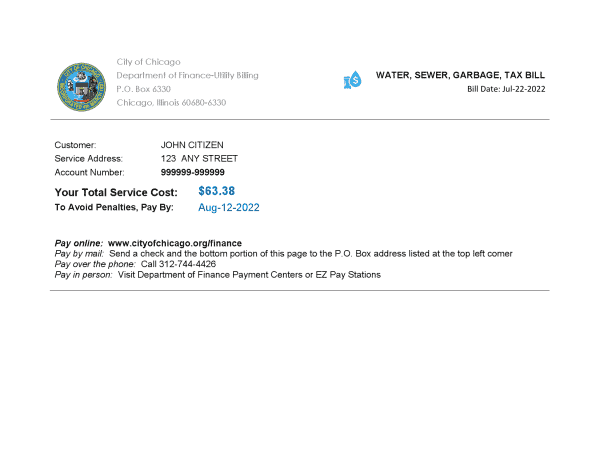 water-sewer-garbage-tax-bill-city-of.png USA Illinois Chicago water, sewer, garbage, tax bill Word and PDF template