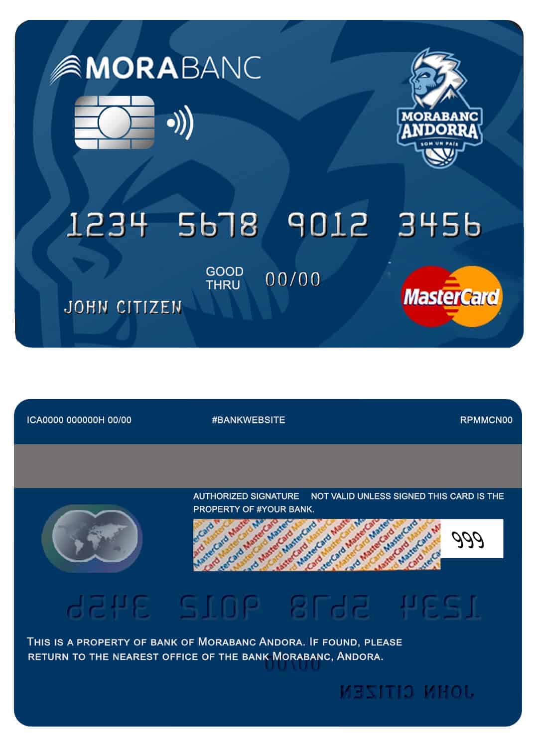 Andorra Morabank mastercard Editable Andorra Morabank mastercard Templates