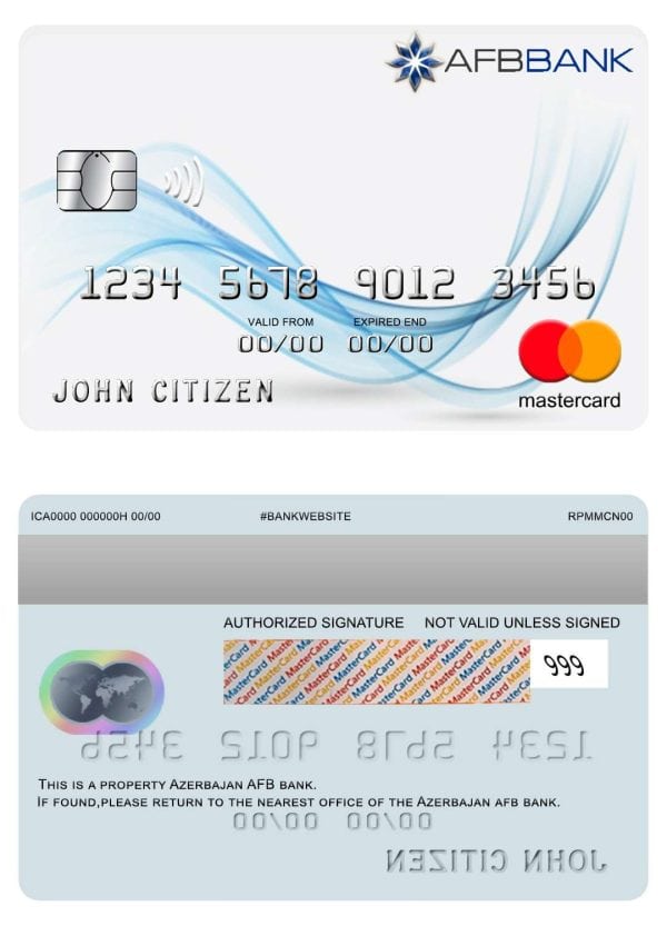 Fillable Azerbaijan AFB bank mastercard Templates