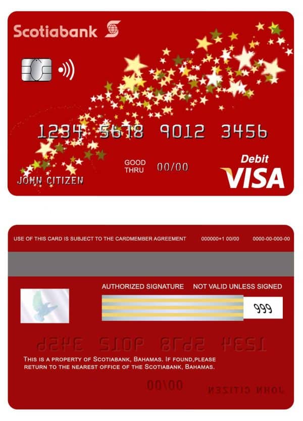 Fillable Bahamas Scotia bank visa debit card Templates