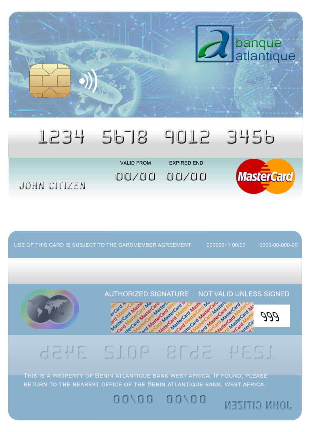 Benin Atlantique bank mastercard Fillable Benin Atlantique bank mastercard Templates