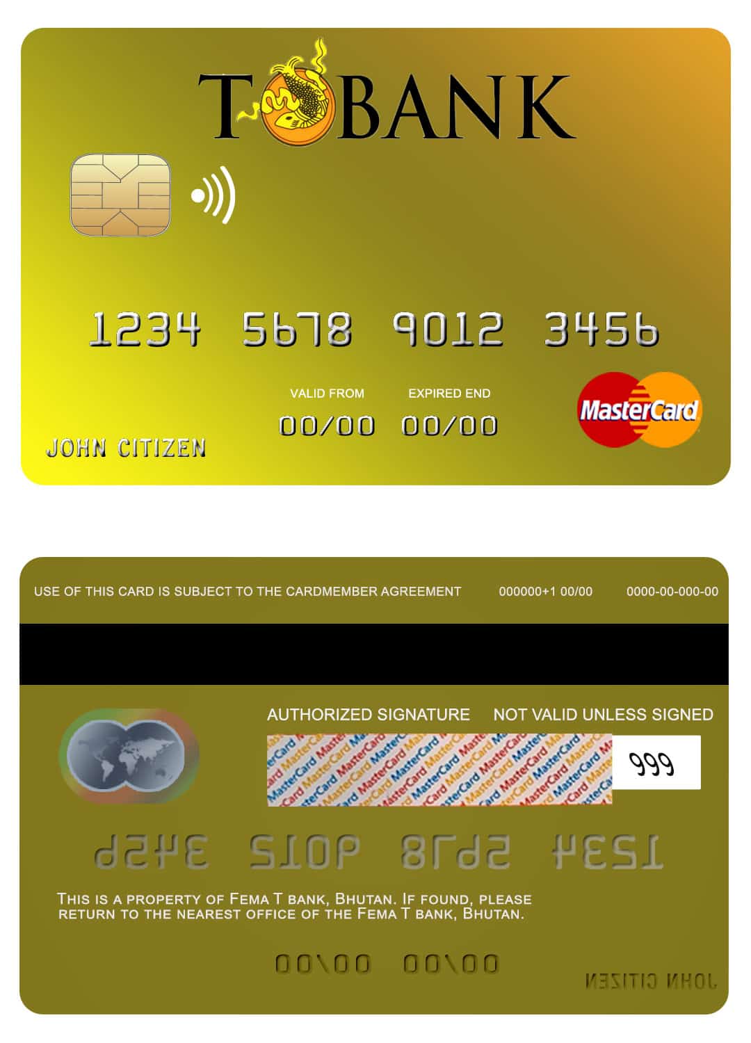 Bhutan T bank mastercard Fillable Bhutan T bank mastercard Templates